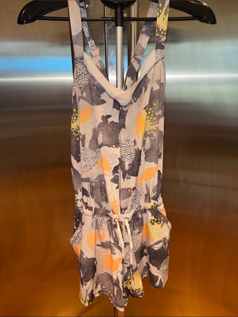 lululemon athletica Gray, Orange & Yellow Athletic Romper
